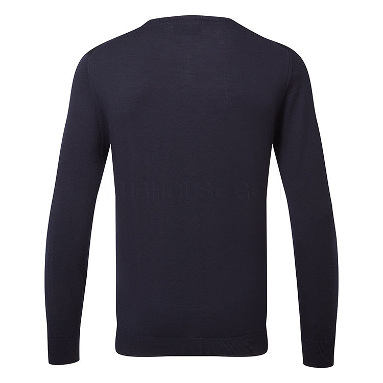 Glenmuir Knox Crew Neck Merino Golf Sweater (Navy) Extra Fine Merino Wool For Luxurious Design