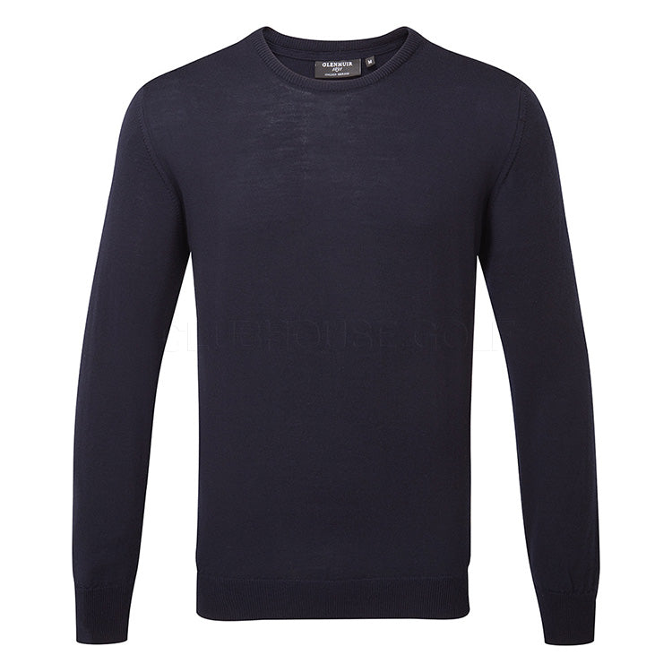  Glenmuir Knox Crew Neck Merino Golf Sweater (Navy) Extra Fine Merino Wool For Luxurious Design