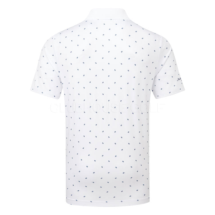  Glenmuir Crawford Golf Polo Shirt (White/Navy/Saltire Flags) Technical Performance With Moisture Wicking