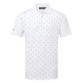  Glenmuir Crawford Golf Polo Shirt (White/Navy/Saltire Flags) Technical Performance With Moisture Wicking