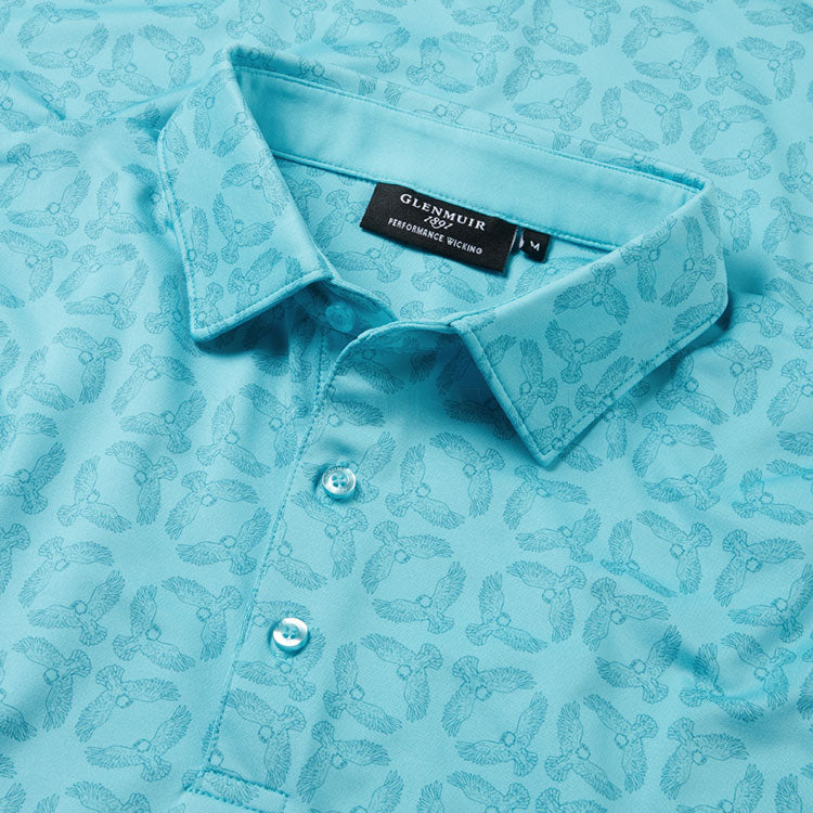  Glenmuir Eagle Golf Polo Shirt (Aqua) Technical Performance With Moisture Wicking