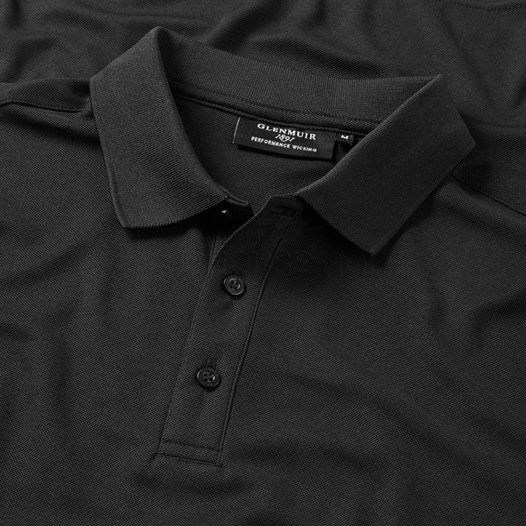  Glenmuir Deacon Golf Polo Shirt (Black) Technical Performance With Moisture Wicking
