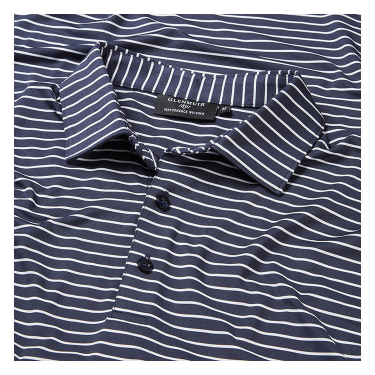  Glenmuir Muirhead Golf Polo Shirt (Navy/White) Technical Performance With Moisture Wicking