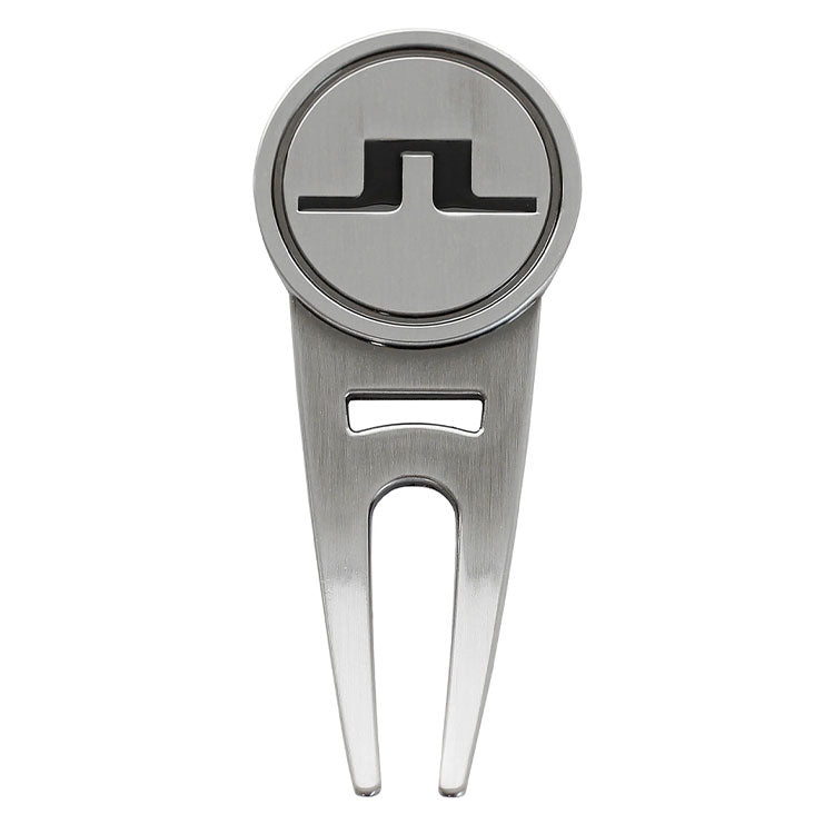  J.Lindeberg Golf Divot Tool (Black) Tour Design With Premium Silver Finish