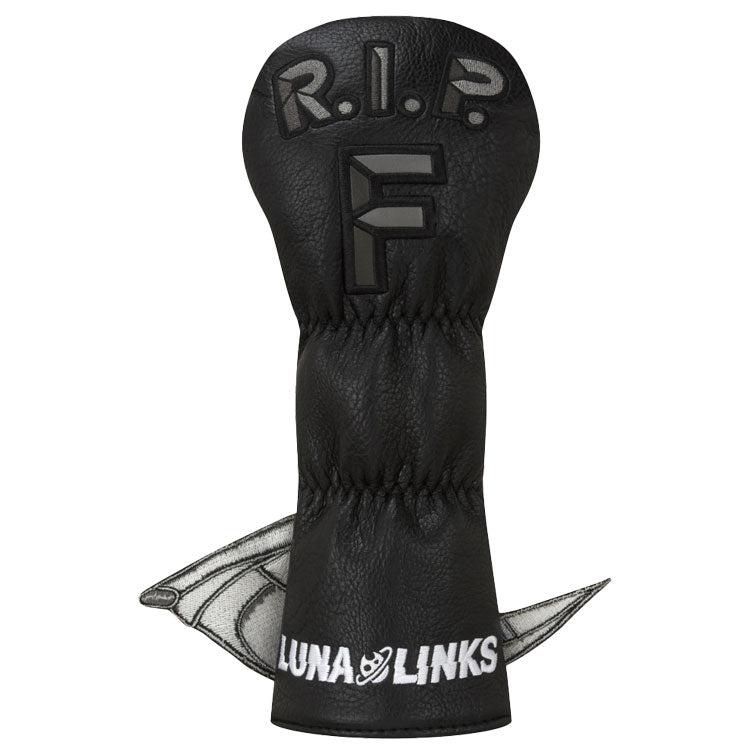  Luna Links Reaper Fairway Headcover (Black/Grey) Premium Synthetic Leather With Embroidery