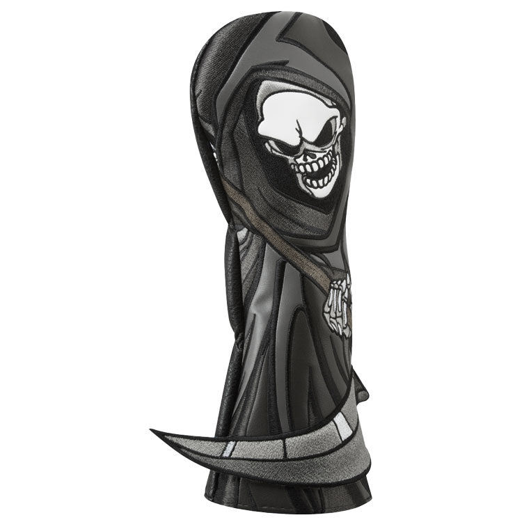  Luna Links Reaper Fairway Headcover (Black/Grey) Premium Synthetic Leather With Embroidery