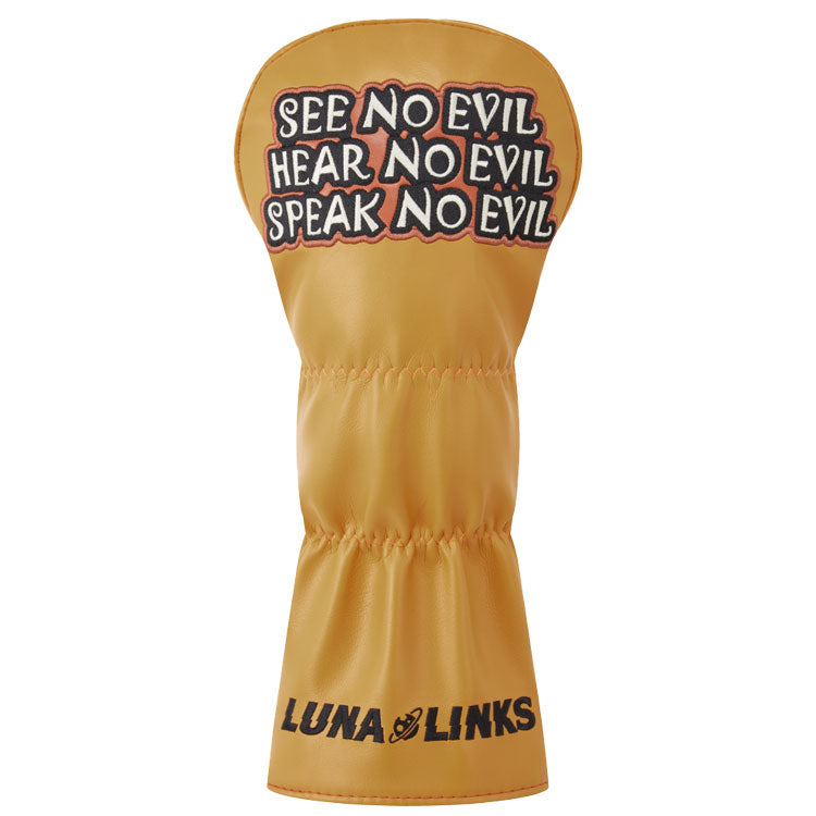 Luna Links Trio Of Wisdom Driver Headcover (Yellow/Multi) Premium Synthetic Leather With Embroidery