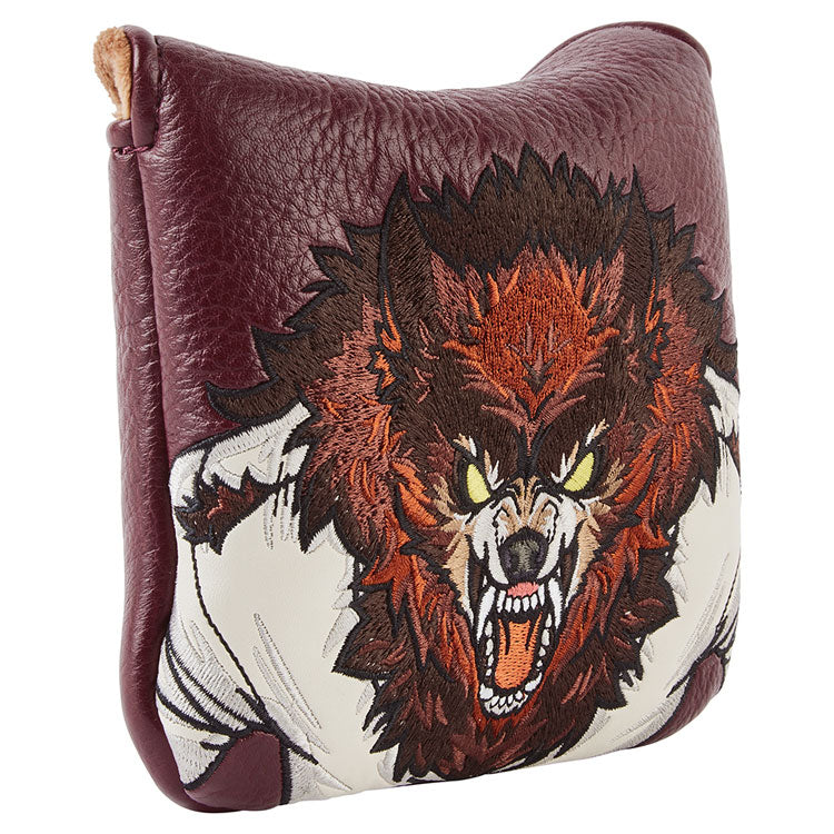  Luna Links Werewolf Mallet Putter Headcover (Red) Premium Synthetic Leather With Embroidery