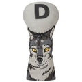  Luna Links Wolf Driver Headcover (Grey) Premium Synthetic Leather With Embroidery