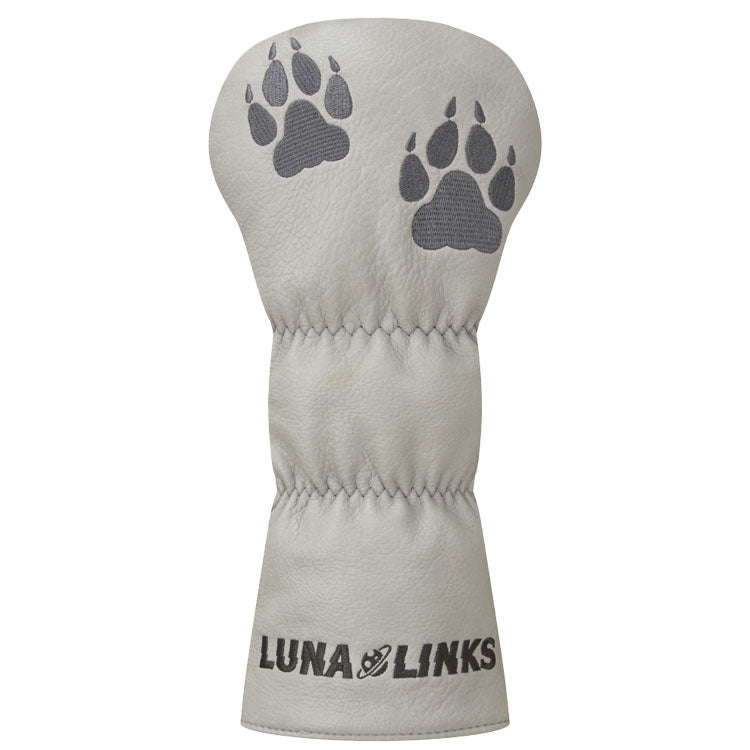  Luna Links Wolf Driver Headcover (Grey) Premium Synthetic Leather With Embroidery
