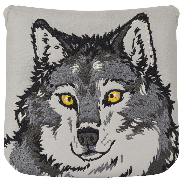 Luna Links Wolf Mallet Putter Headcover (Grey) Premium Synthetic Leather With Embroidery