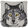  Luna Links Wolf Mallet Putter Headcover (Grey) Premium Synthetic Leather With Embroidery