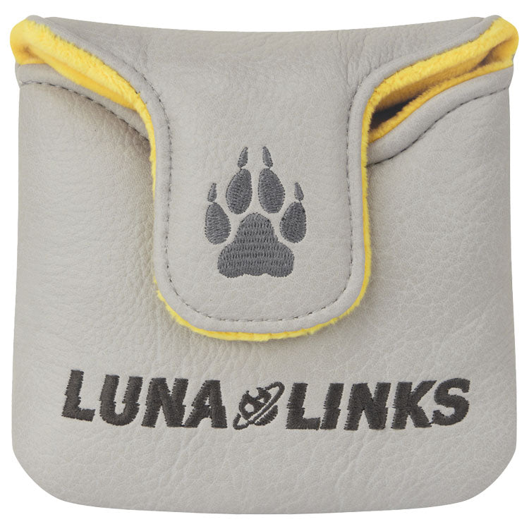  Luna Links Wolf Mallet Putter Headcover (Grey) Premium Synthetic Leather With Embroidery