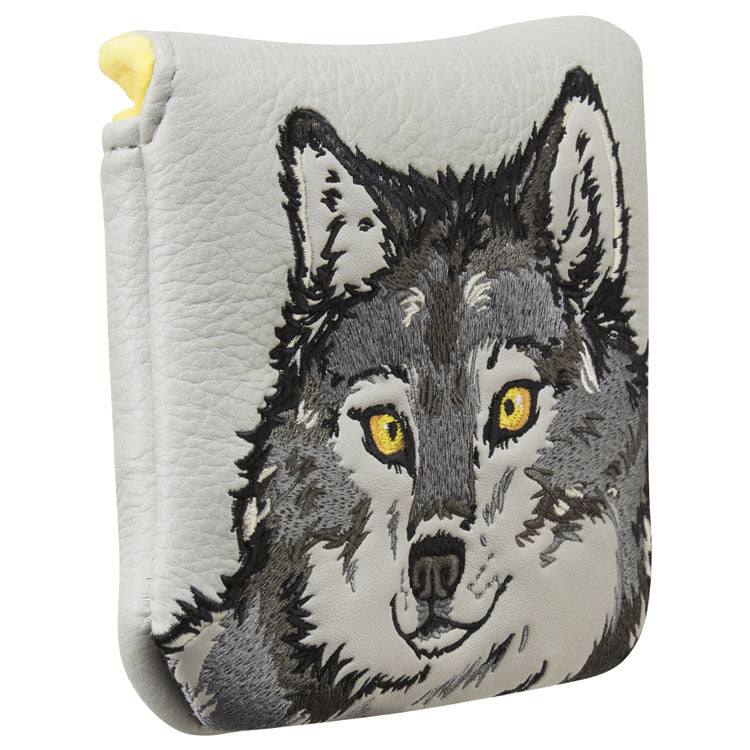  Luna Links Wolf Mallet Putter Headcover (Grey) Premium Synthetic Leather With Embroidery