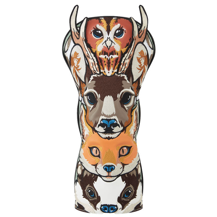  Luna Links Woodland Totem Driver Headcover (Green/Multi) Premium Synthetic Leather With Embroidery