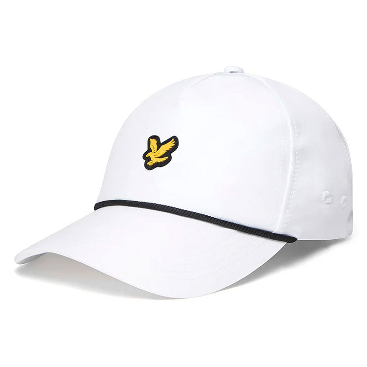 Lyle & Scott Rope Golf Cap (White) Styled With Iconic Gold Eagle