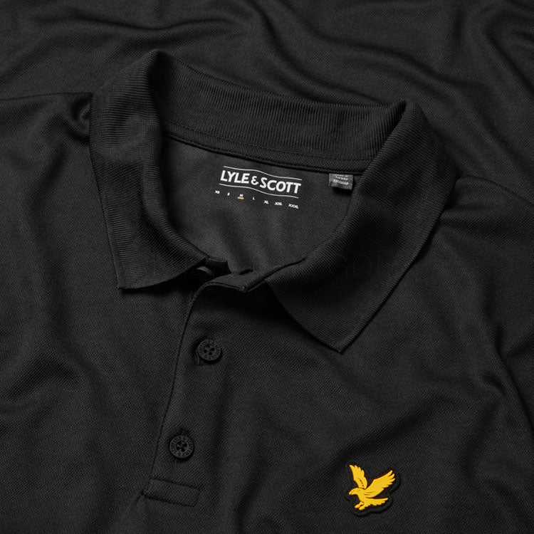  Lyle & Scott Tech Golf Polo Shirt (Jet Black) Technical Performance With Iconic Gold Eagle