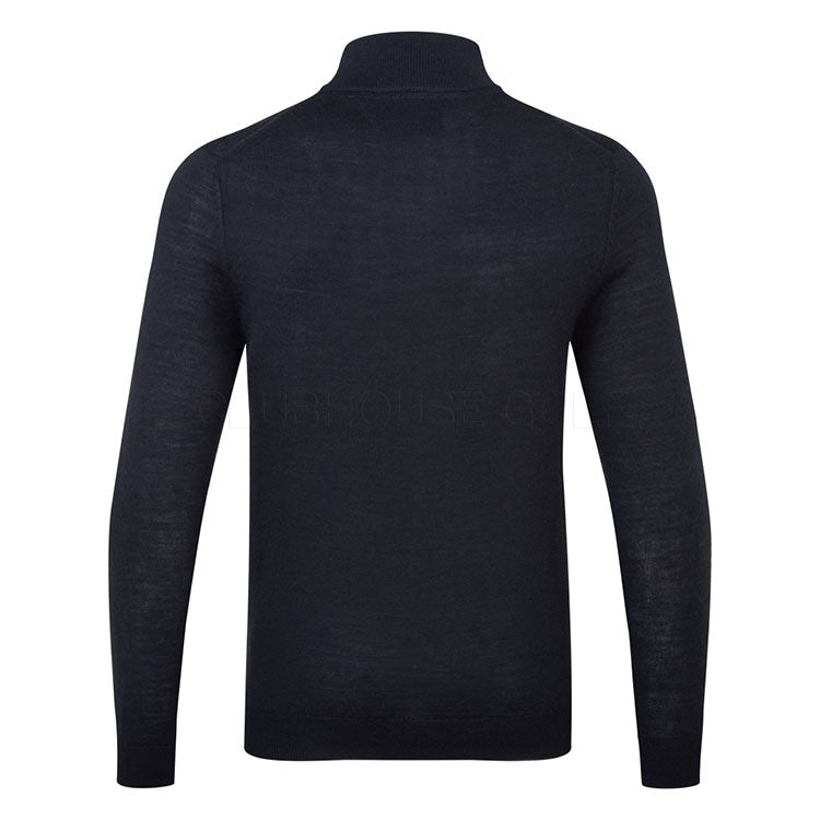  Lyle & Scott Merino 1/4 Zip Golf Sweater (Jet Black) Merino Wool With Iconic Gold Eagle