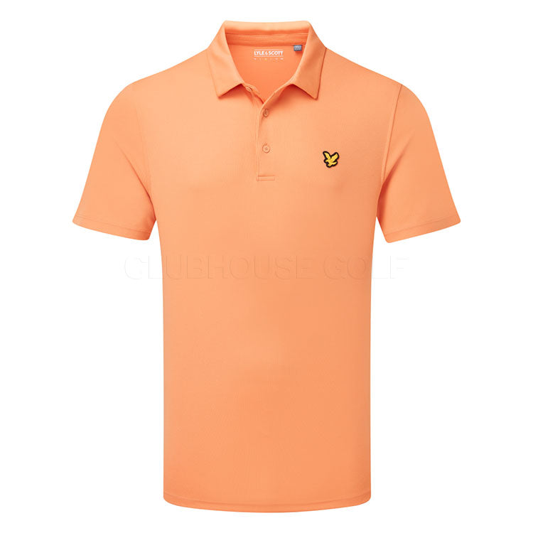  Lyle & Scott Tour Golf Polo Shirt (Tinted Orange) Technical Performance With Iconic Gold Eagle