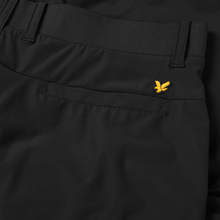  Lyle & Scott AirLight Tech Golf Shorts (Jet Black) Moisture-Wicking With Iconic Gold Eagle