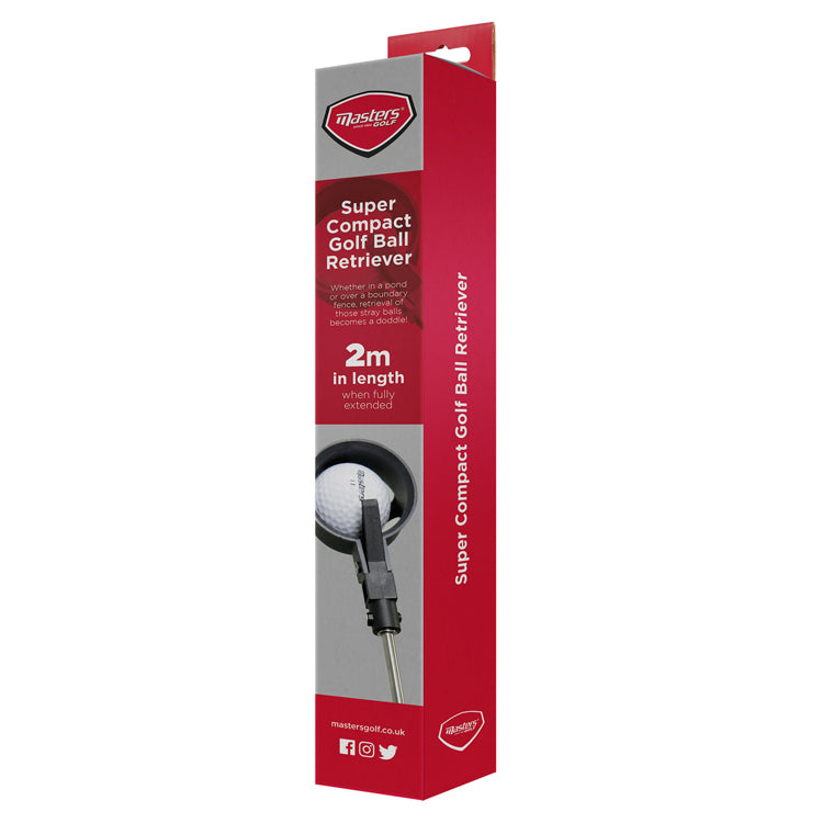  Masters 2m Super Compact Ball Retriever (Black) Fully Extending Shaft To 2 Meters Reach