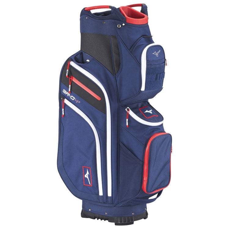  Mizuno BR-D4C Golf Cart Bag (Navy/Red) Premium Design With More Practical Storage