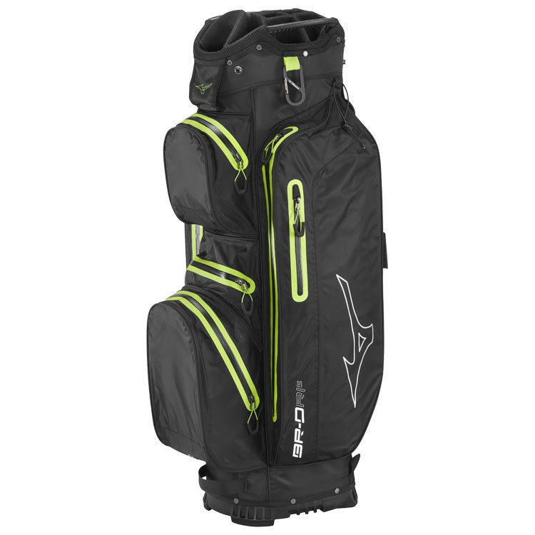  Mizuno BR-DRI Waterproof Golf Cart Bag (Black/Green) Lighter Construction With Waterproof Design