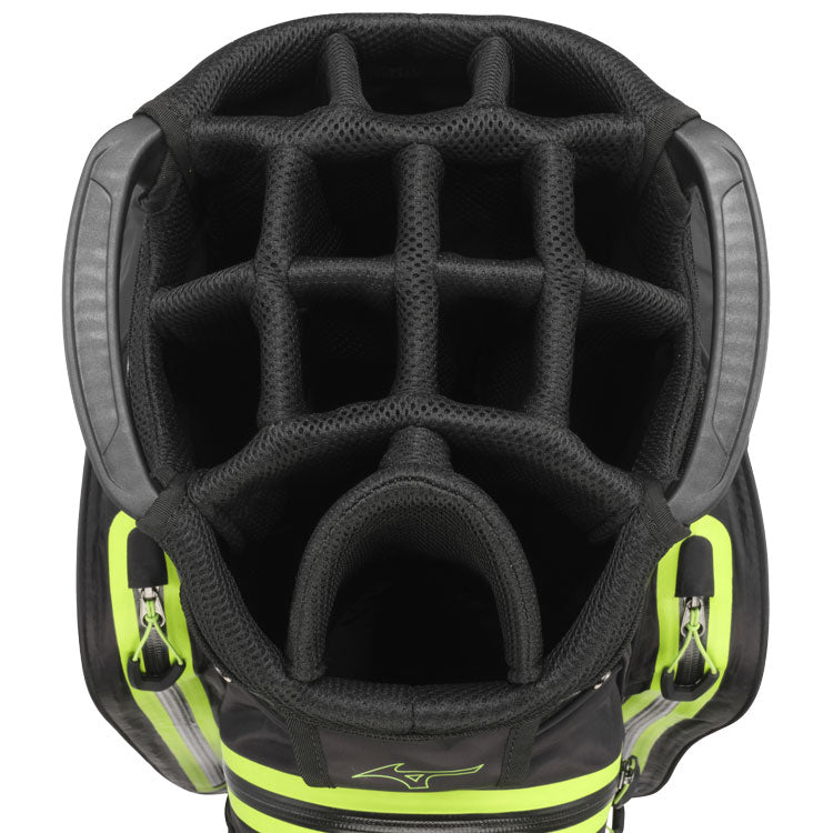  Mizuno BR-DRI Waterproof Golf Cart Bag (Black/Green) Lighter Construction With Waterproof Design