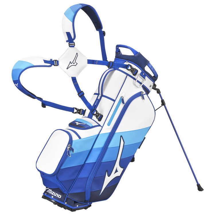  Mizuno Tour Golf Stand Bag (White/Staff Blue) Premium Design With Tour Inspired Branding