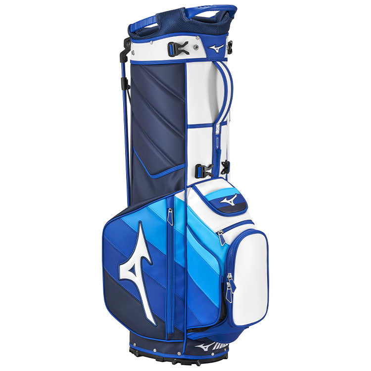  Mizuno Tour Golf Stand Bag (White/Staff Blue) Premium Design With Tour Inspired Branding