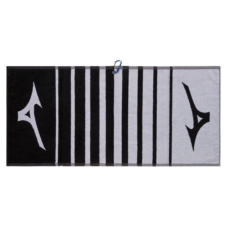  Mizuno RB Tour Golf Towel (Black) Tour Size Design With Absorbent Microfiber