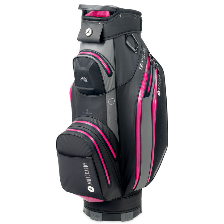  Motocaddy Dry Series Golf Cart Bag (Black/Charcoal/Fushia) Fully Waterproof With Lightweight Fabric