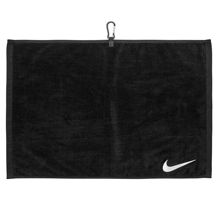  Nike Performance Golf Towel (Black/White) Clip On Design With Carabiner Attachment