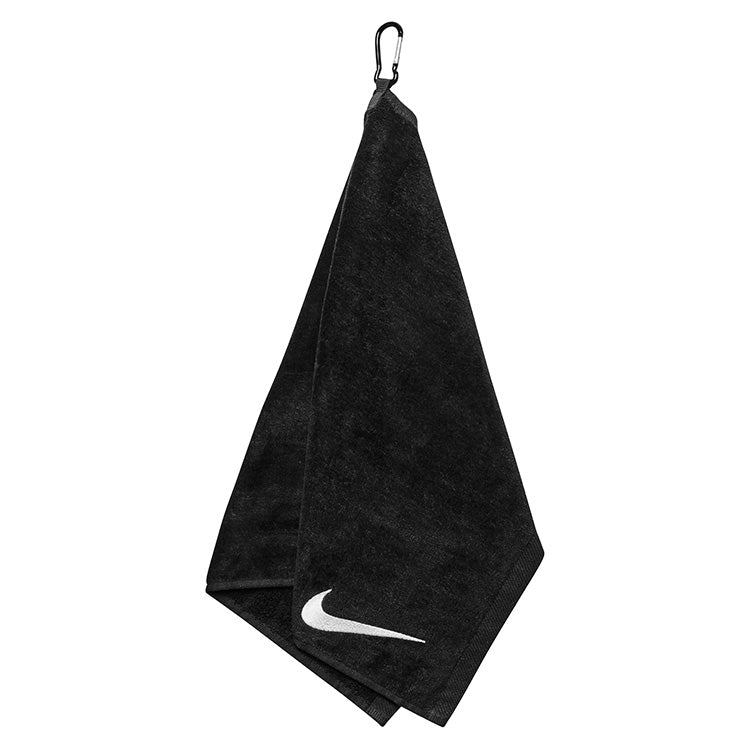  Nike Performance Golf Towel (Black/White) Clip On Design With Carabiner Attachment