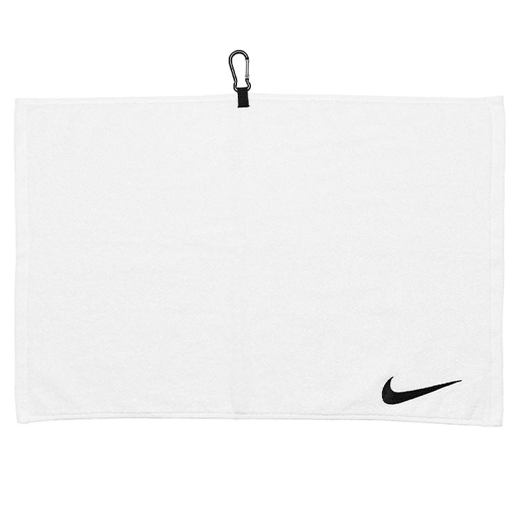  Nike Performance Golf Towel (White/Black) Clip On Design With Carabiner Attachment