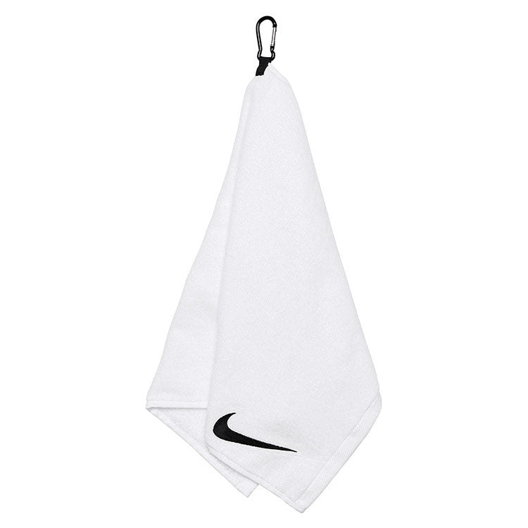  Nike Performance Golf Towel (White/Black) Clip On Design With Carabiner Attachment