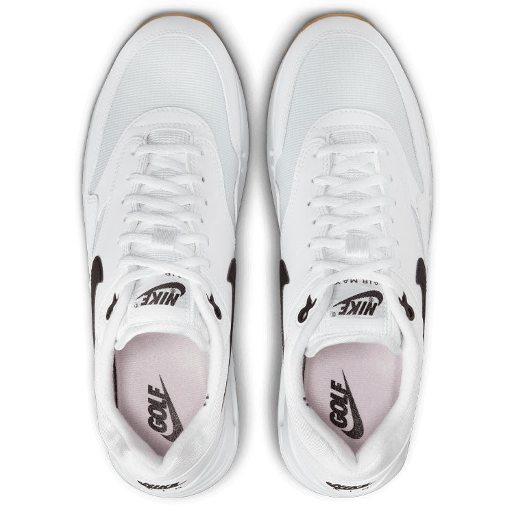  Nike Air Max 1 '86 OG Golf Shoes (White/Black/Gum Med Brown) Heritage Look With Visible Air Technology