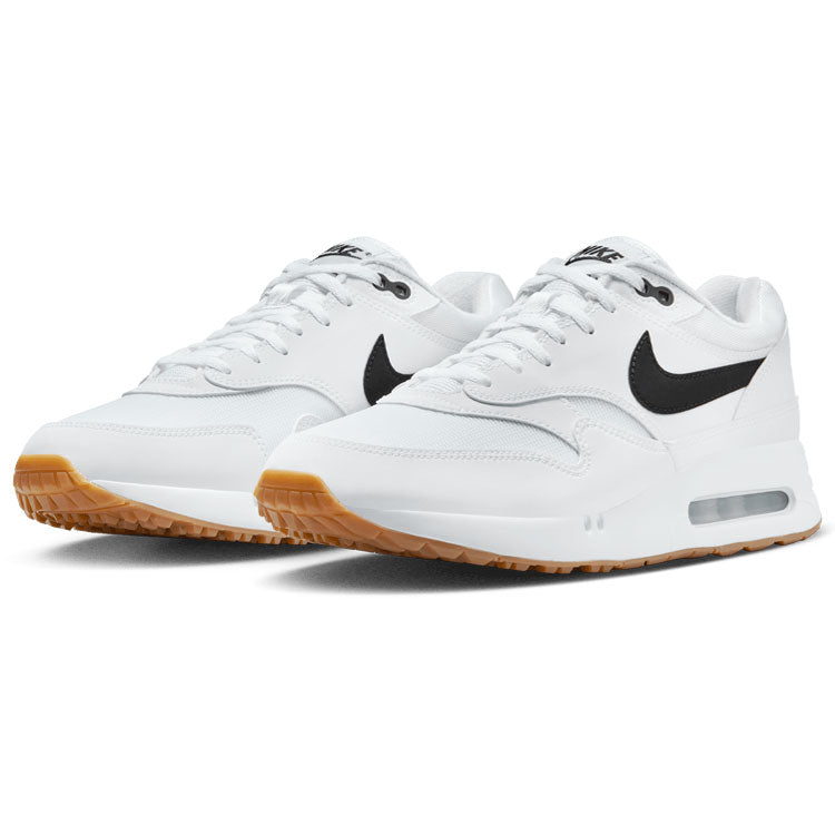  Nike Air Max 1 '86 OG Golf Shoes (White/Black/Gum Med Brown) Heritage Look With Visible Air Technology