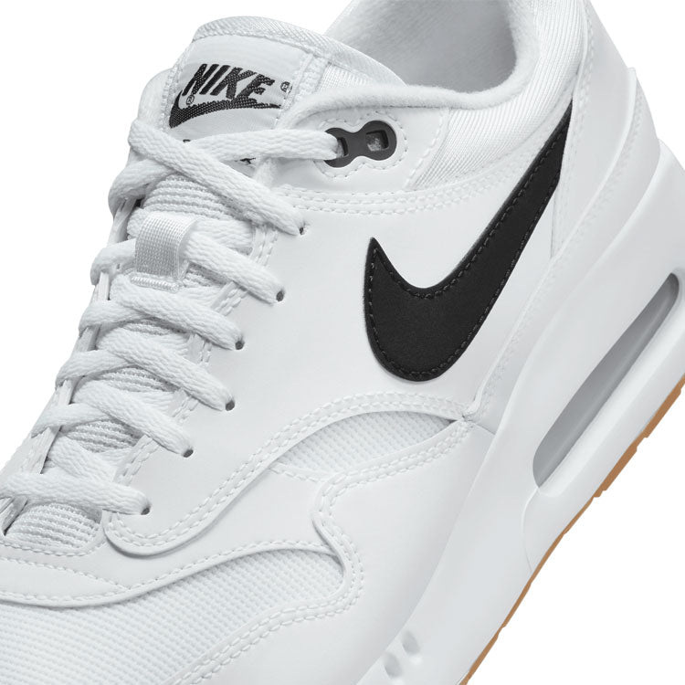  Nike Air Max 1 '86 OG Golf Shoes (White/Black/Gum Med Brown) Heritage Look With Visible Air Technology