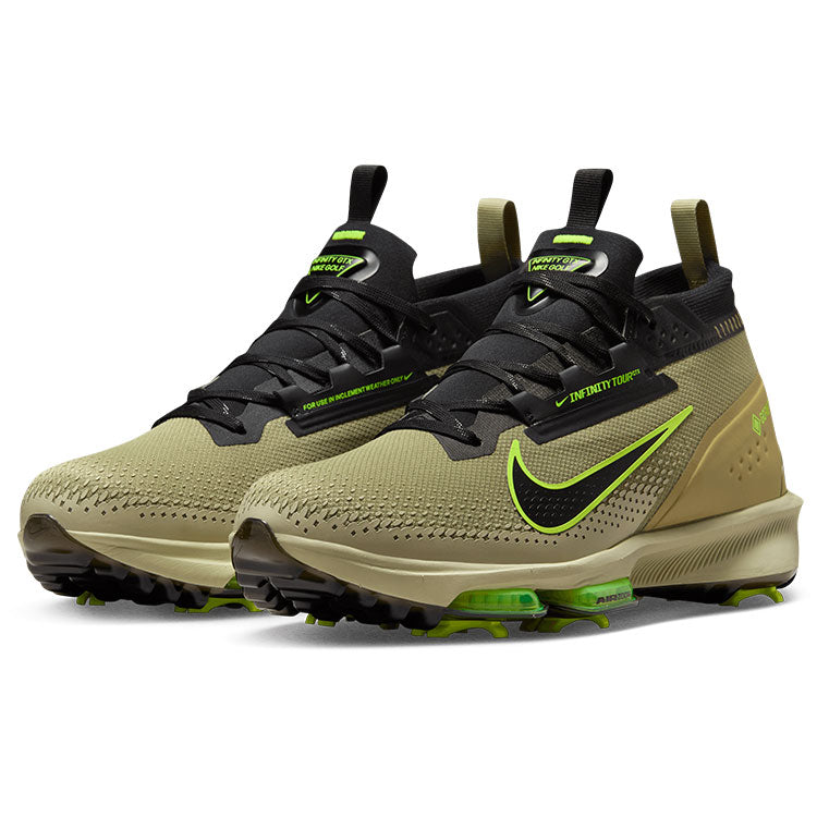  Nike Air Zoom Infinity Tour NEXT% 2 GTX Golf Shoes (Dusty Olive/Black/Volt) Exceptional Comfort With Gore-Tex Protection