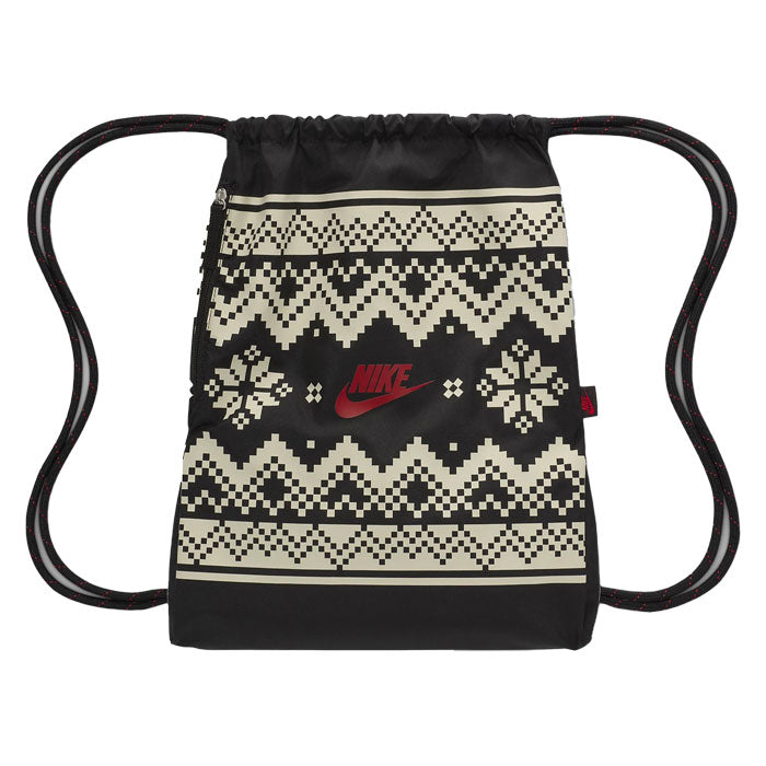  Nike Heritage Festive Drawstring Golf Bag (Black/Coconut Milk/University Red) Lightweight Design With Drawcord Closure