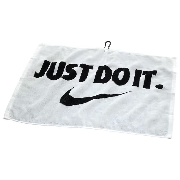  Nike Performance 2.0 Golf Towel (White/Black) Clip On Design With Carabiner Attachment
