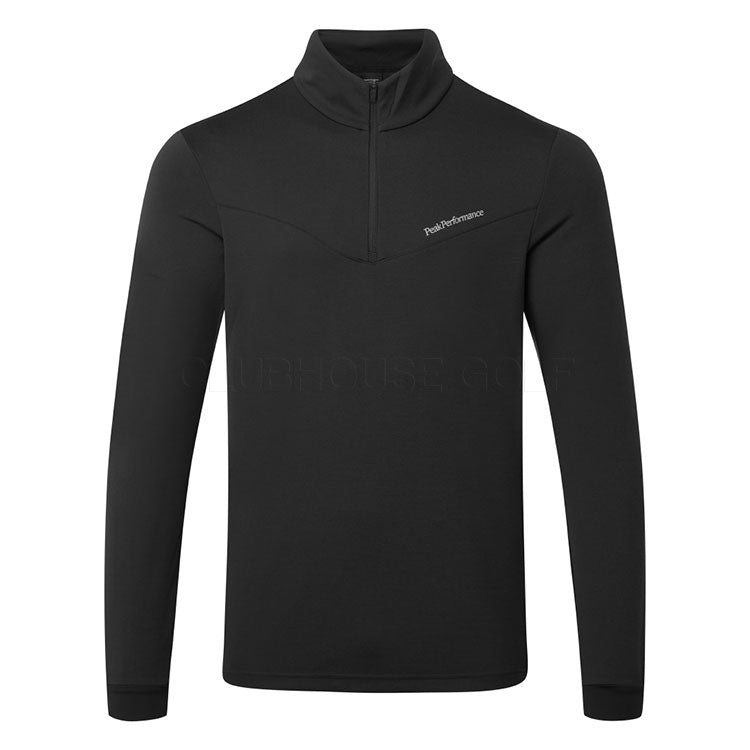  Peak Performance Chase 1/2 Zip Golf Sweater (Black) Technical Fabric With Extra Stretch