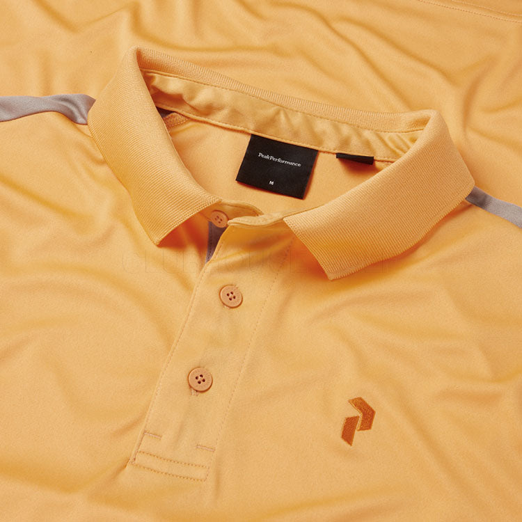  Peak Performance Player Golf Polo Shirt (Blazing Orange/Avid Beige) Technical Fabric With Quick-Drying