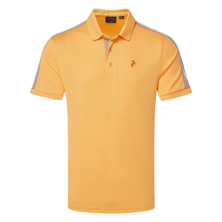  Peak Performance Player Golf Polo Shirt (Blazing Orange/Avid Beige) Technical Fabric With Quick-Drying