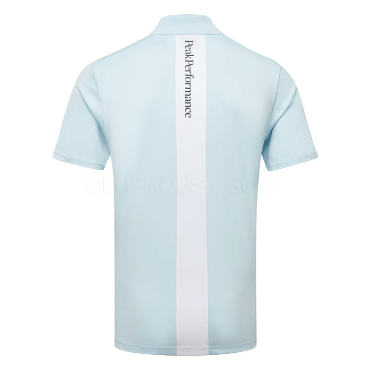  Peak Performance Player Zip Golf Polo Shirt (Cloud/Blue Shadow) Technical Fabric With Quick-Drying