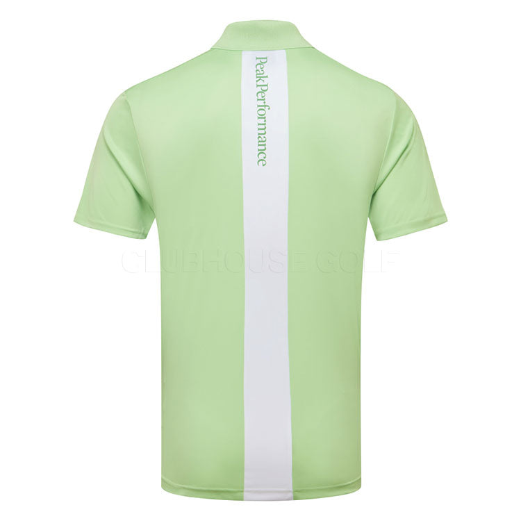  Peak Performance Player Zip Golf Polo Shirt (Vivid Green/Peppermint) Technical Fabric With Quick-Drying