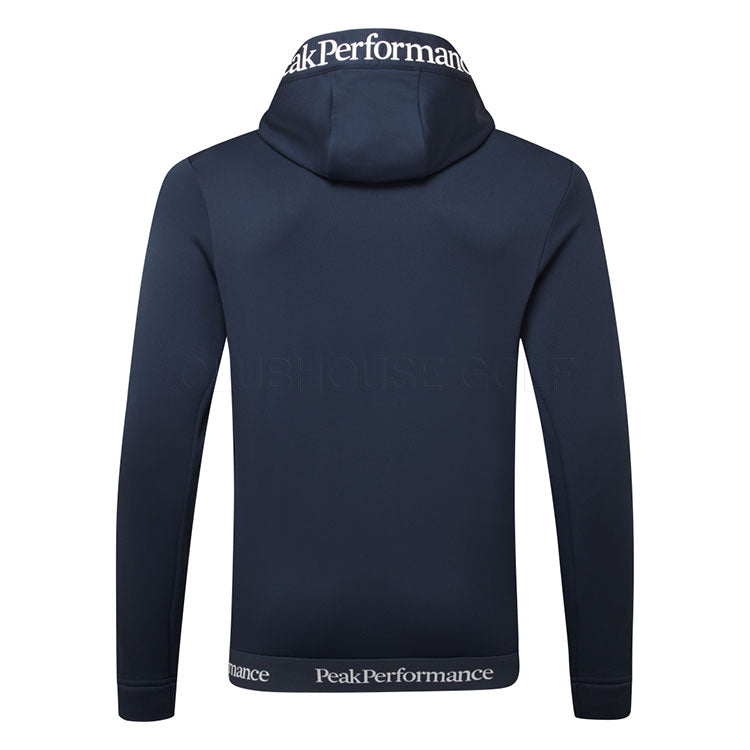  Peak Performance Rider Tech Full Zip Golf Hoodie (Blue Shadow) Brushed Back Fleece For Extra Warmth