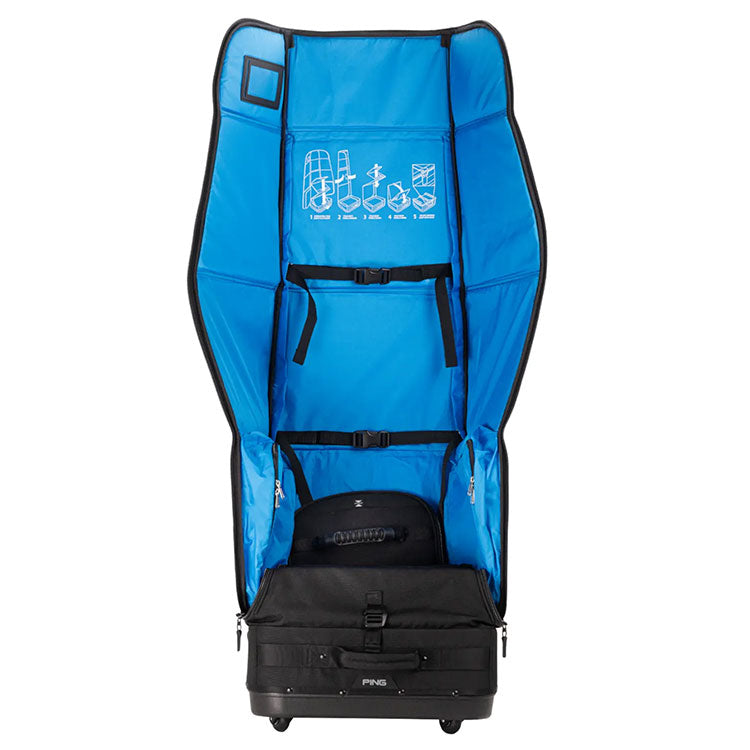  Ping 251 Rolling Golf Travel Cover (Black) Easy To Manoeuvre With 4 Wheel Design