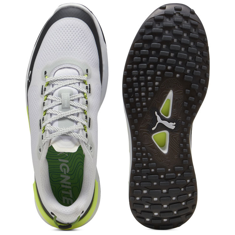  Puma Ignite Elevate X Golf Shoes (Puma White/Puma Black/Safety Yellow) Superior Step-In Comfort With IGNITE FOAM